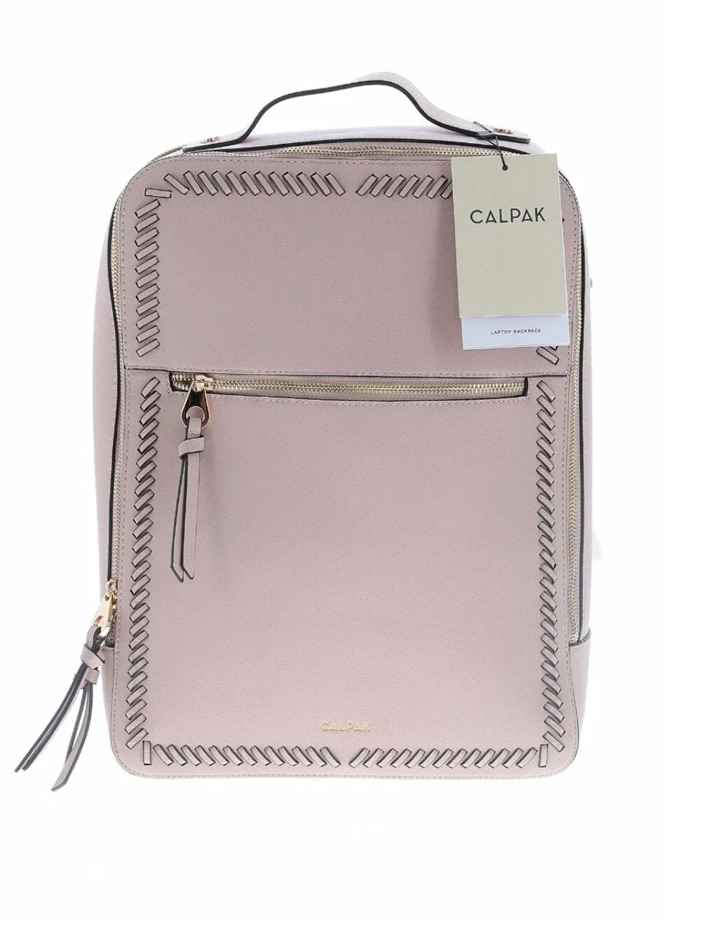 CALPAK Pale Pink Whipstitch Accent Backpack